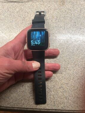 fitbit Versa 2 Black Silicone Band Smartwatch